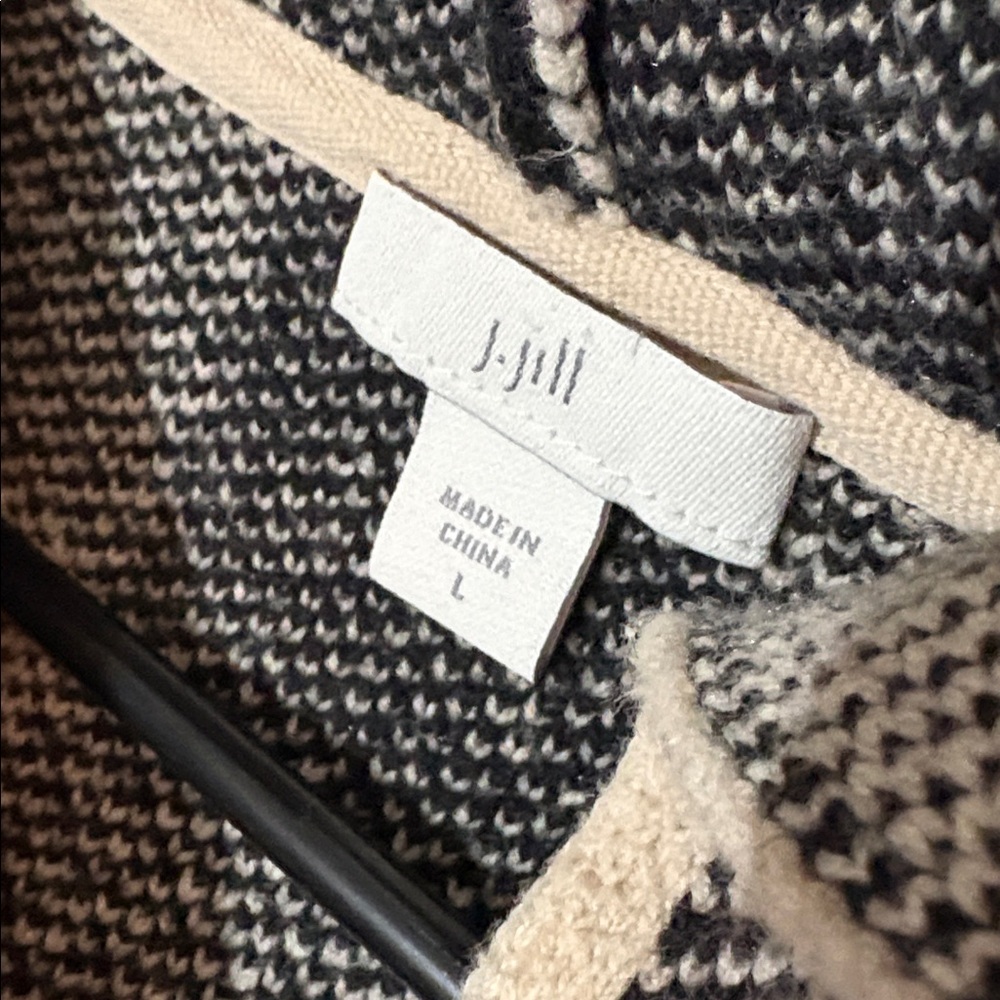 J. Jill Black and Cream Plaid Teddy Jacket - Picture 12 of 12